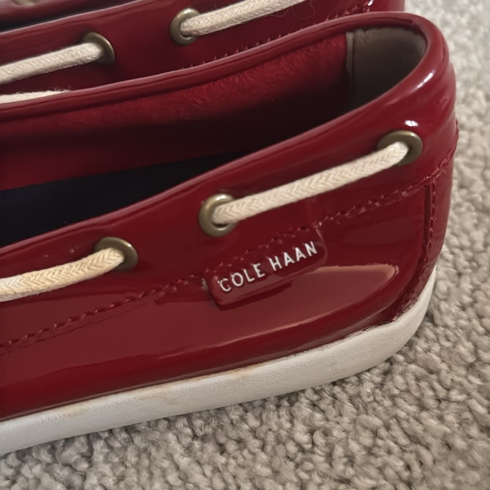 Cole Haan Women's Patent Leather Loafer Shoes, Red - Size 7 - Picture 4 of 8